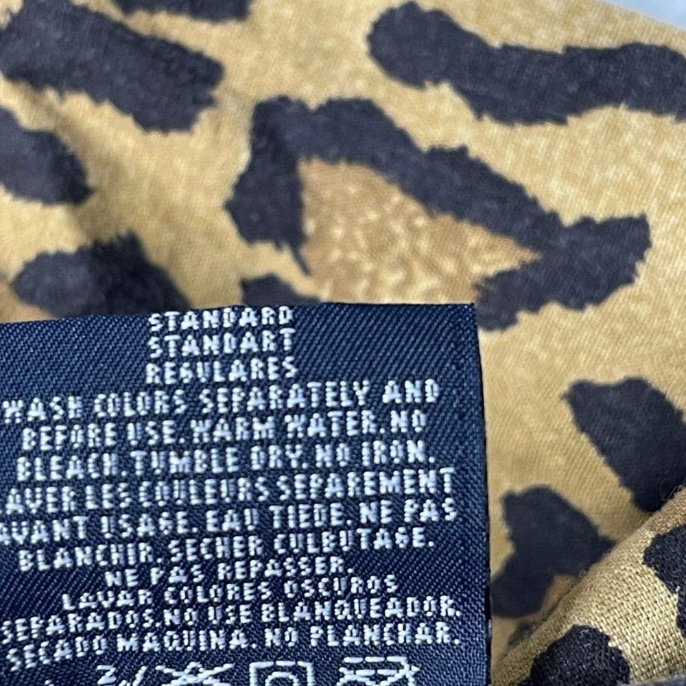VTG 90s Ralph Lauren Home Leopard Print Cotton Standard Pillowcase Set of 2 USA